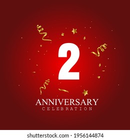 2 year anniversary celebration, vector design for celebrations, invitation cards and greeting cards