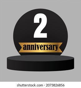 2 year anniversary celebration, vector design for celebrations, invitation cards and greeting cards