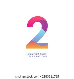 2 year anniversary design template. vector template illustration