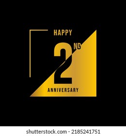 2 Year Anniversary Design Template. Vector Template Illustration