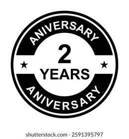 2 year anniversary gold icon vector for graphic design, logo, website, social media, mobile app, UI illustration