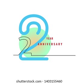 2 year anniversary logo design vector
