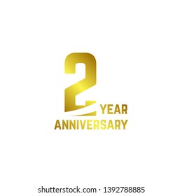 2 Year Anniversary Logo Vector Template Design Illustration