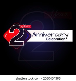2 Jahre altes Logo-Design, Jubiläumsfeier Farbiges Logo für Feierlichkeiten, Einladung, Gruß, Webvorlage