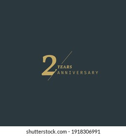 2 year anniversary logotype with modern minimalism style. Vector Template Design Illustration.