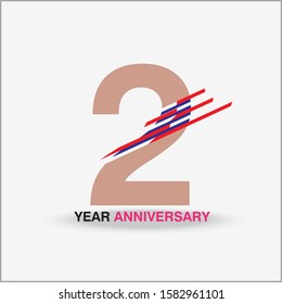 2 Year Anniversary Vector Template Design Illustration