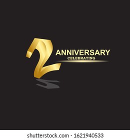 2 Year Anniversary Vector Template Design Illustration