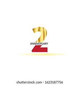2 Year Anniversary Vector Template Design Illustration