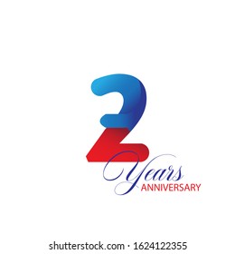 2 Year Anniversary Vector Template Design Illustration