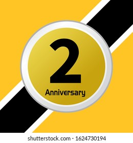 2 Year Anniversary Vector Template Design Illustration