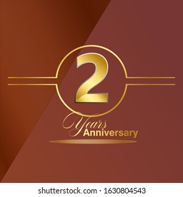 2 Year Anniversary Vector Template Design Illustration