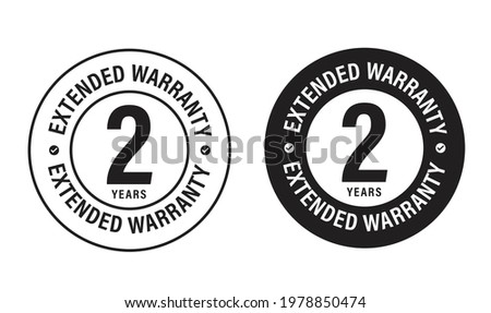 2 year extended warranty vector symbol, eCommerce abstract