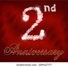 2 year Happy Birthday Card, 2nd birthday - vector EPS10