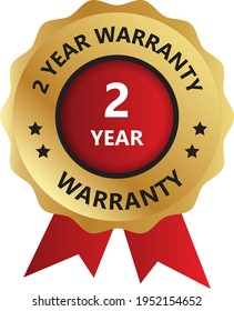 2 year warranty badge, warranty certificate, 2 year warranty logo, Year Warranty Logo Vector Photo