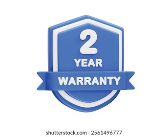 2 Year Warranty icon illustration vector 3d render