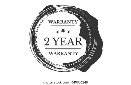 2 year warranty icon vector vintage grunge guarantee background