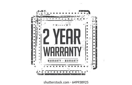 2 year warranty icon vector vintage grunge guarantee 