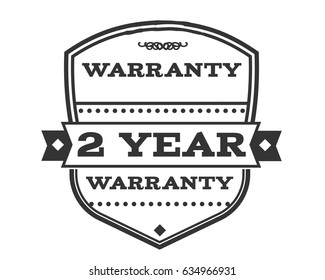2 year warranty icon vintage rubber stamp guarantee