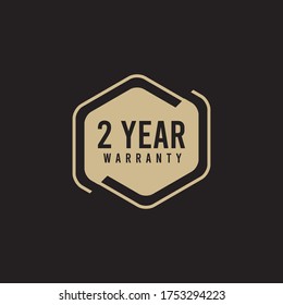 2 Year Warranty Logo Icon Vector Template Design Illustration