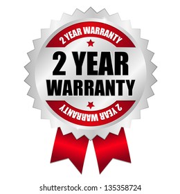 2 year warranty seal red
