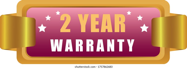 2 Year warranty stamp vector logo images, Warranty vector stock photos, Warranty vector illustration of logo.