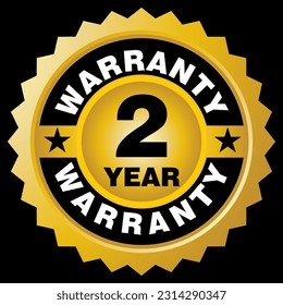 2 Year Warranty, symbols and sticker vector