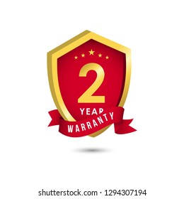 2 Year Warranty Vector Template Design Illustration