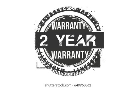 2 year warranty vintage grunge black rubber stamp guarantee background