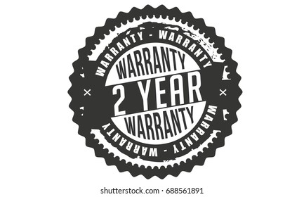 2 year warranty vintage grunge rubber stamp guarantee background