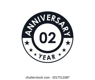 Diseño vectorial de placa de 2 años