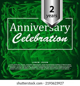 2 Years anniversary celebration 3d vector template design illustration