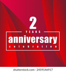 2 years anniversary celebration 3d vector template design illustration