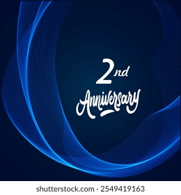 2 anos de celebração de aniversário 3d modelo de vetor ilustração