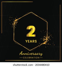 2 years  Anniversary Celebration Design, Vector illustration design.
