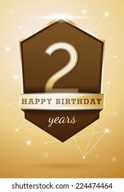 2 Years Anniversary Celebration Design Birthday Card