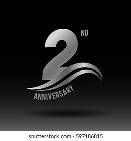 2 Years Anniversary Celebration Design logo