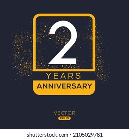 2 years anniversary celebration template, Vector illustration.