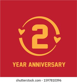 2 Years Anniversary Celebration Vector Template Design Illustration