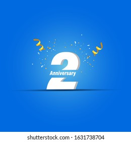 2 Years Anniversary Celebration Vector Template Design Illustration