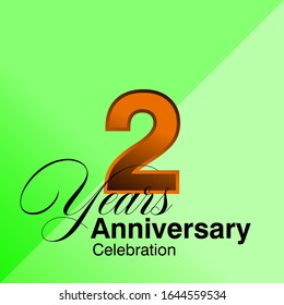 2 Years Anniversary Celebration Vector Template Design Illustration
