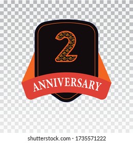 2 Years Anniversary Celebration Vector Template Design Illustration