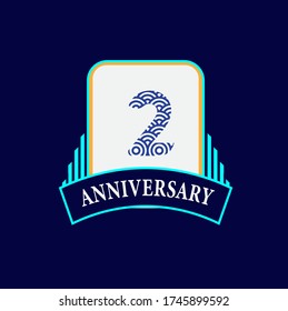 2 Jahre Jubiläumsfeier Vector Template Design Illustration