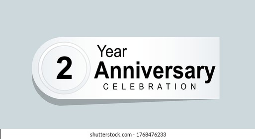 Ilustración de diseño de plantillas vectoriales de celebración de 2 años