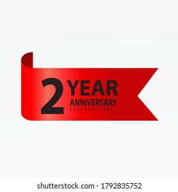 2 Years Anniversary Celebration Vector Template Design Illustration