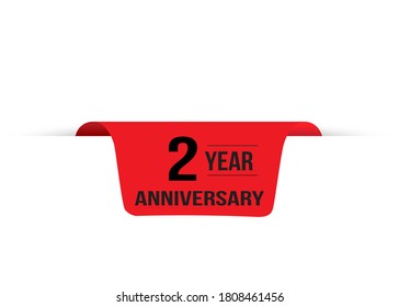2 Years Anniversary Celebration Vector Template Design Illustration