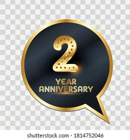 2 Years Anniversary Celebration Vector Template Design Illustration