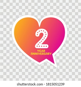 2 Years Anniversary Celebration Vector Template Design Illustration