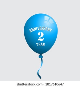 2 Years Anniversary Celebration Vector Template Design Illustration