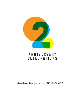 2 Years Anniversary Celebration Vector Template Design Illustration