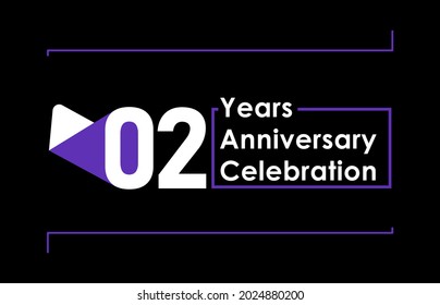 2 Years Anniversary Celebration Vector Template Design